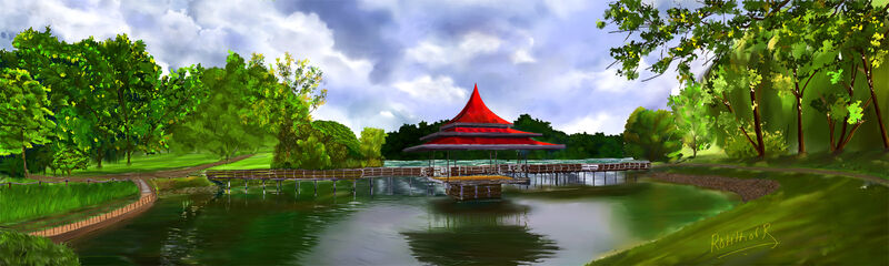 MacRitchie Reservoir - a Digital Graphics and Cartoon by Rekha Rotithor