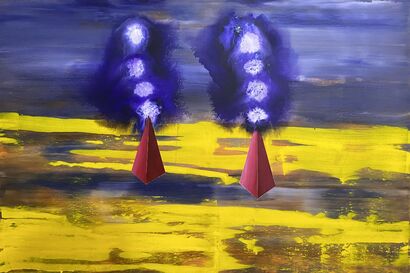 Untitled (post-war work Indian context) - a Paint Artowrk by Mk Abhijith