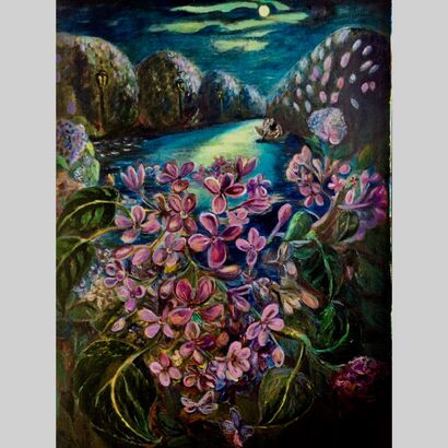 Lilak night - a Paint Artowrk by Elena Kabanova