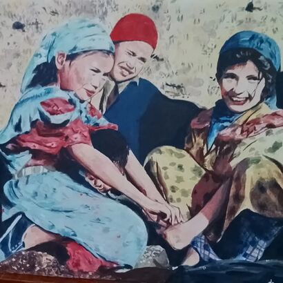 Children from bousaada  - a Paint Artowrk by Imad  Boufama 