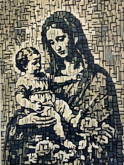 The Virgin Mary and Jesus - a Paint Artowrk by Chong Fu