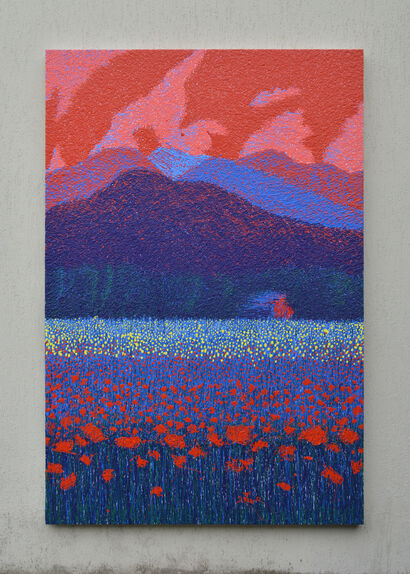 Flowers field - a Paint Artowrk by Lorenzo Bottari