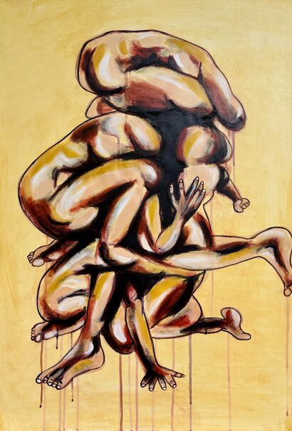 Humanity embracing - a Paint Artowrk by Nadine Van Bogaert