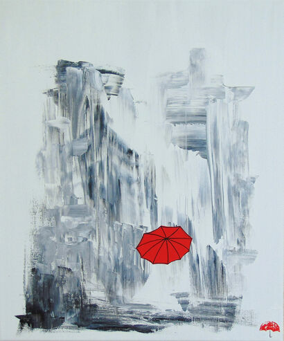 Red Umbrella stories: New York  - A Paint Artwork by Dmitry Artyukhin