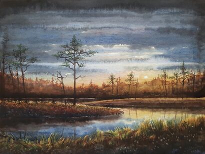 Sunset fen - a Paint Artowrk by Nils Pleje