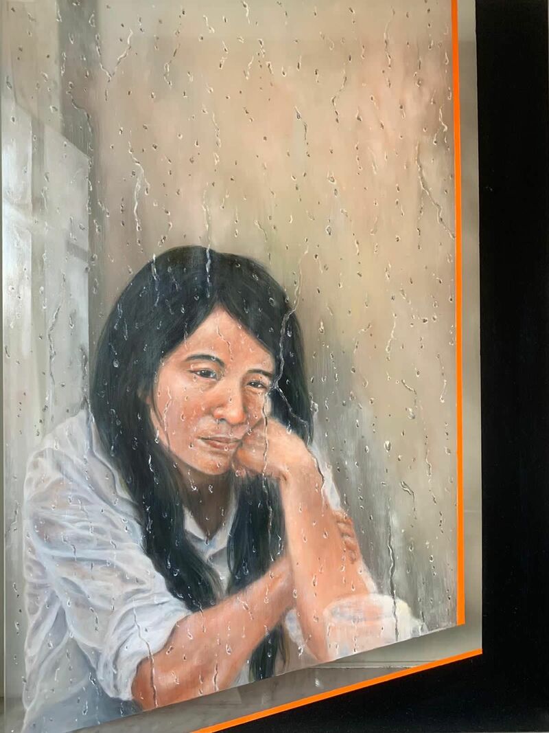 Self-reflection on the window - a Paint by Naomi Sermet