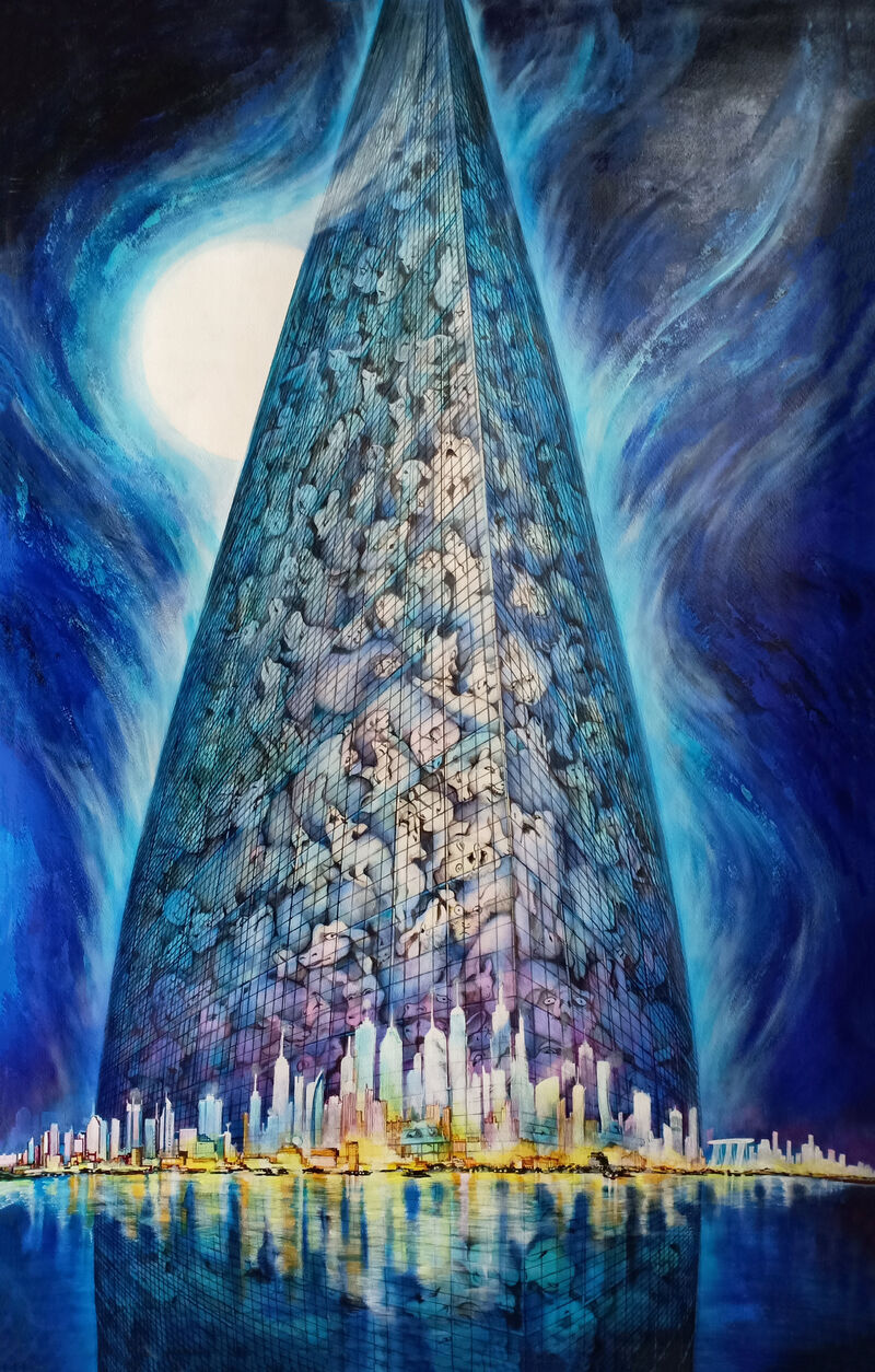 The modern tower of Babel 2 - a Paint by Rin Oozora
