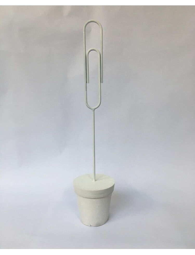 Growing one white paperclip - a Sculpture & Installation by Warren Dennis Dennis