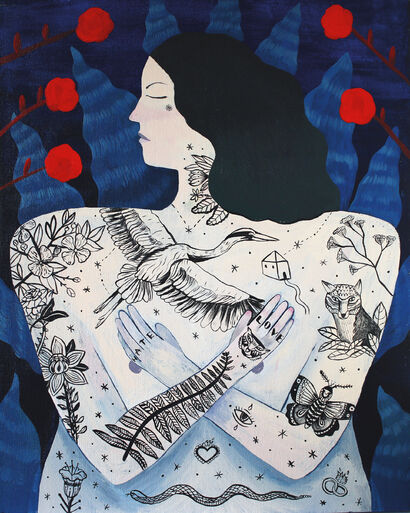 Primavera in blu - A Paint Artwork by Margherita Paoletti