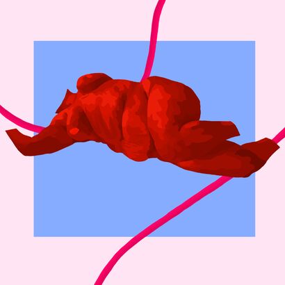 Crimson Contours - A Digital Art Artwork by olivia szejner