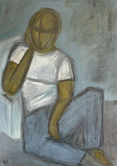 Posture 01 – Waiting - a Paint Artowrk by Sabine Van Driessche