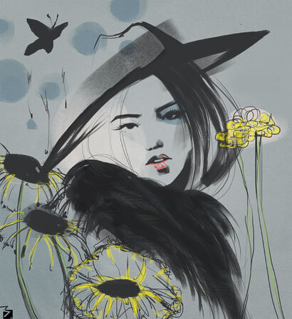 Hat Girl - A Digital Art Artwork by EMMEB_grafica