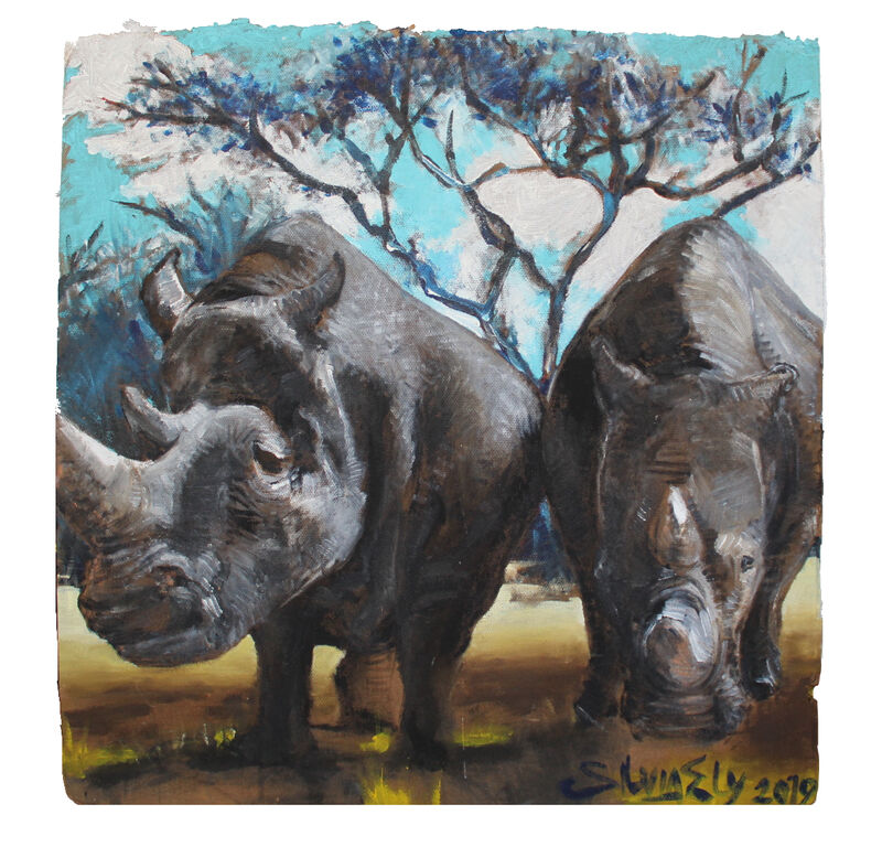Rhinos - a Paint by Silviaely
