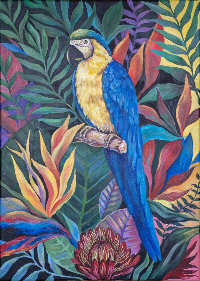 Mysterious parrot Macaw - a Paint by Julia Filimonova