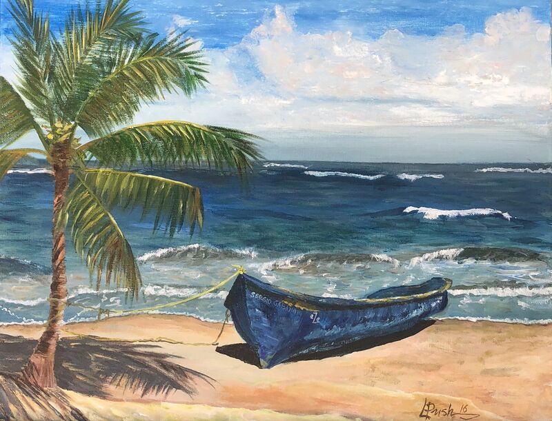 Plein air ‘eze’ boat - a Paint by larisa ponomareva