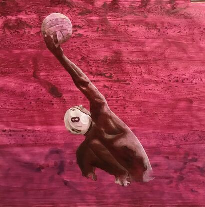 the waterpolo player - A Paint Artwork by debora pluchino
