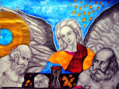 Chrono(u)s and (another) Alchemist - A Paint Artwork by George Anastasiadis