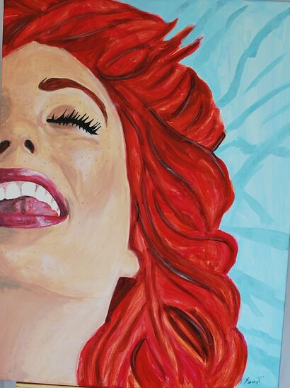 Mujer disfrutando de un orgasmo pintado por Ernest Carneado Ferreri - A Paint Artwork by Ernest Carneado Ferreri