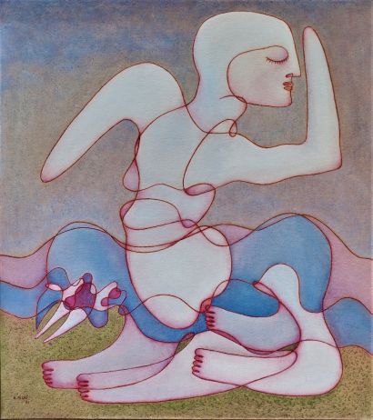 La lotta - a Paintings Artwork by Aldo Nigro