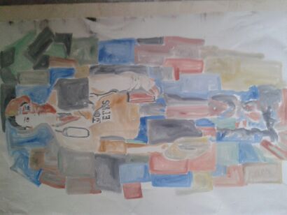 Ragazzo a scuola  - A Paint Artwork by Renzo Sossella