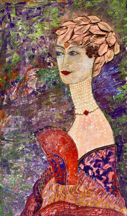 Donna con ventaglio - A Paint Artwork by Maria Cristina Cincidda