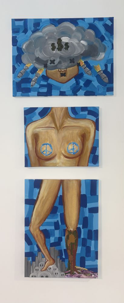 Ceasefire triptych - a Paintings Artwork by Debbi
