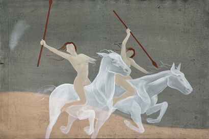 Imagine blood on a white horse - a Paint Artowrk by Margherita Zapf