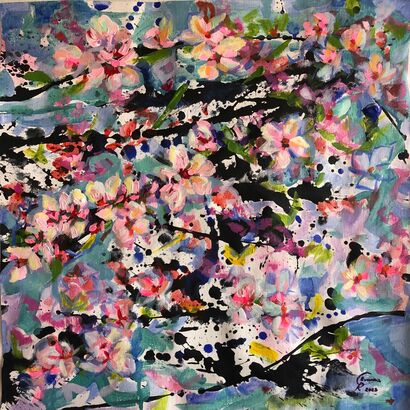 Portrait 7. Portraits in Bloom Series - a Paint Artowrk by Emma  Ramírez Conde