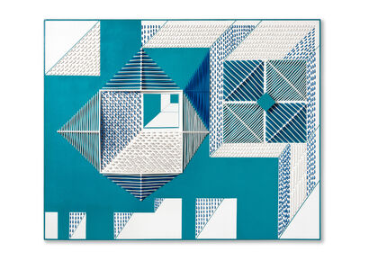 Prospettico blu atollo - A Sculpture & Installation Artwork by Massimo Savio
