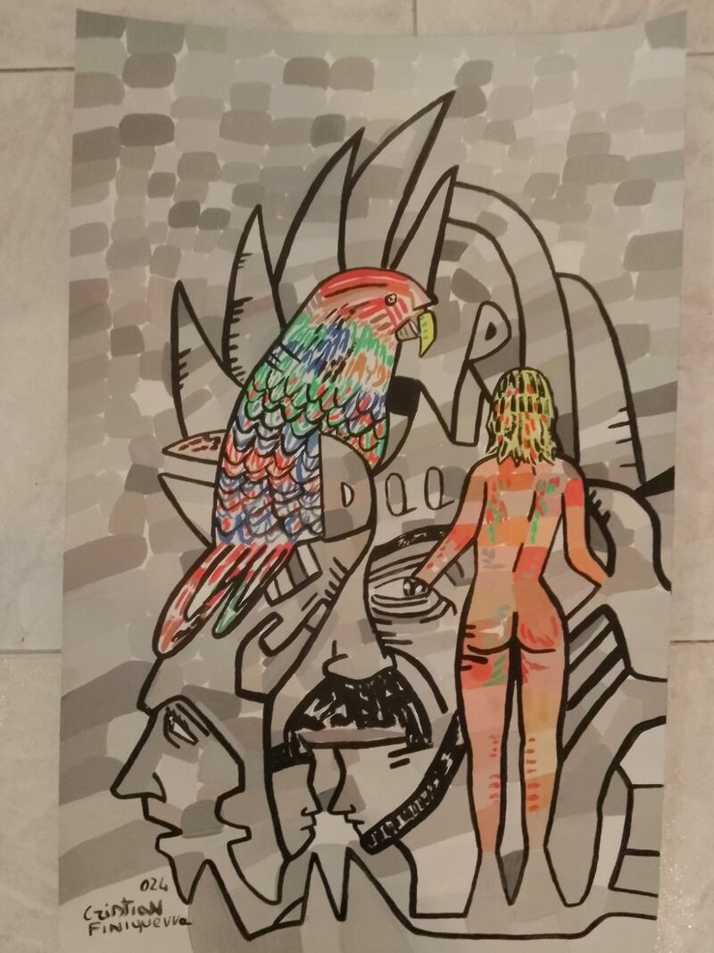 Ma chi è questo pappagallo - a Paintings by Cristian Finiguerra