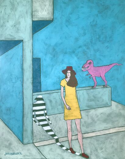 TWYLA LOVES THE SOLITUDE OF HER WEEKEND STROLLS MORE THAN LIFE ITSELF - a Paint Artowrk by Joselyn Miller