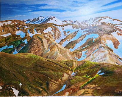 On the Laugavegur Trek,Iceland - a Paint Artowrk by Lisa zhong