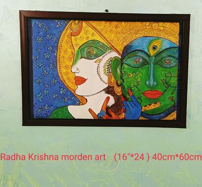 Fusion of Radha Krishna - A Paint Artwork by Monal Rathore
