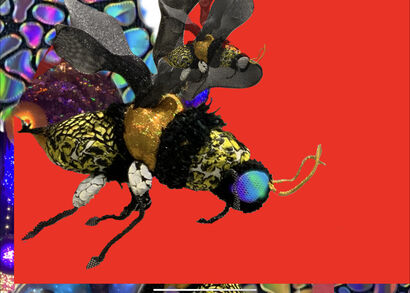 The Red Bee - a Digital Art Artowrk by Janice Freeman