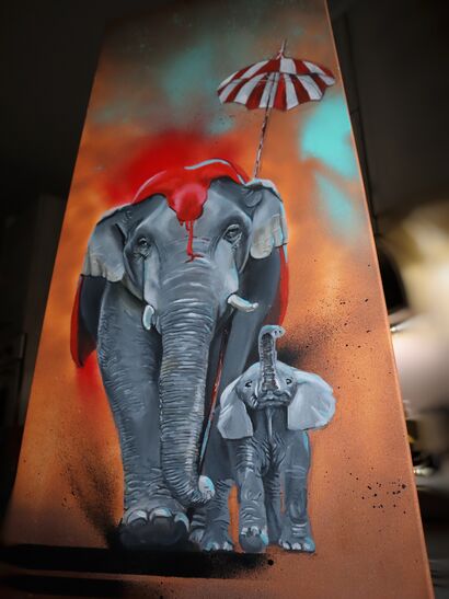 Water for elephants - A Paint Artwork by Laura Masgras