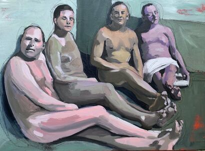 Men at leisure - a Paint Artowrk by Hélène  Lindqvist