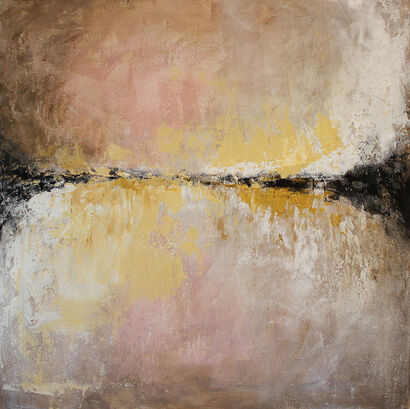 Pink and gold - a Paint Artowrk by Roberta Staccioli