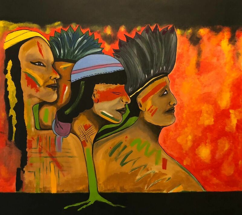 Descaso/Neglect - acrylic on canvas 1,00 x 1,00 - a Paint by Constância Grain