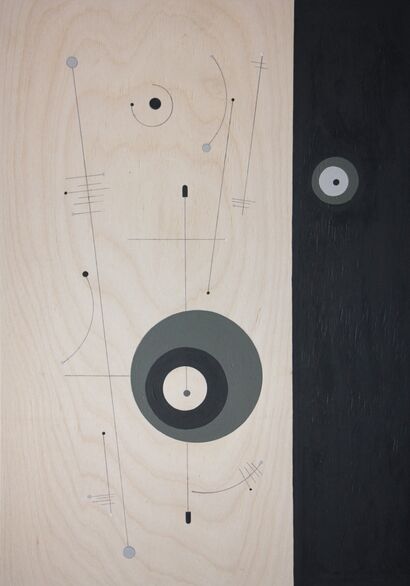 Composition with black field and circle - a Paint Artowrk by Anton Ketov