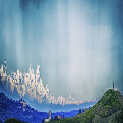  Barbaresco in front of Alps. - A Photographic Art Artwork by Toseca