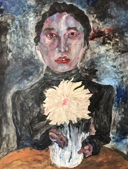 3. Sister and the flower - a Paint Artowrk by Mareh LEE