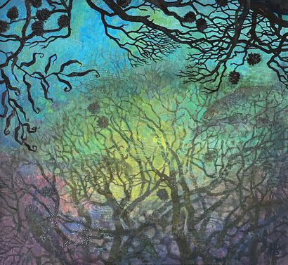 Underwater Songs. Between the Pines - A Paint Artwork by Natasha Bakovic