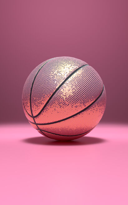 Pink Glitter Basketball - a Digital Art Artowrk by Dzanar