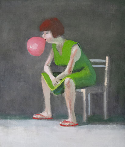 Bubble Gum Girl - a Paint Artowrk by Charles Williams