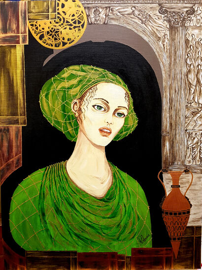 Donna nell'ingranaggio della storia - A Paint Artwork by ROSA LEONE