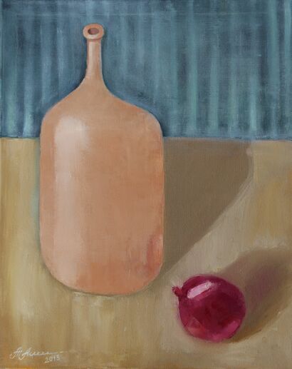 Still Life with a Pomegranate - a Paint Artowrk by Tatiana Alekseeva