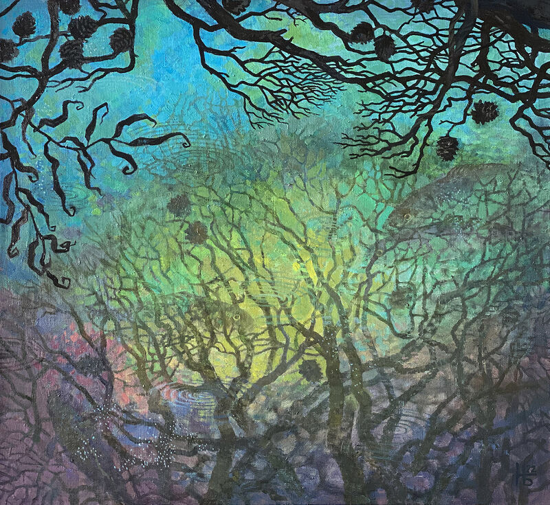Underwater Songs. Between the Pines - a Paint by Natasha Bakovic