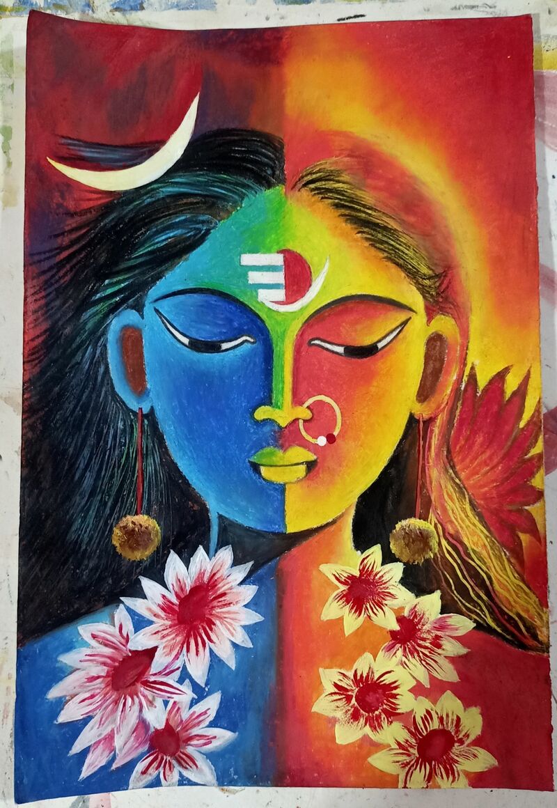 Goddess Shiv Shakti - a Paint by Titirsha Adam