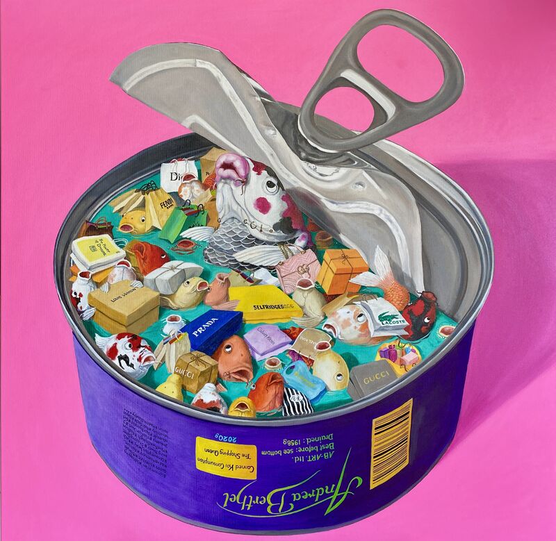 Canned Koi Consumption/ The Shopping Queen - a Paint by Andrea Berthel
