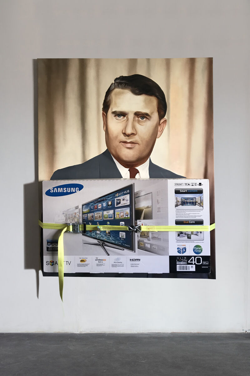 Wernher Von Braun with Samsung Smart Tv - a Paint by Daniele Breccia